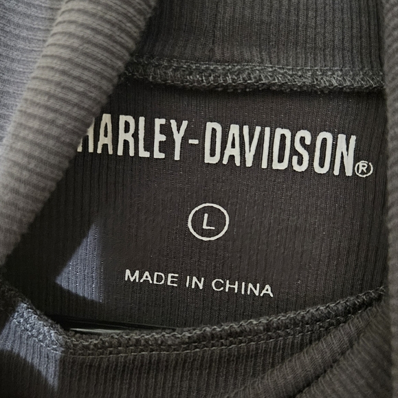 Gray Harley Davidson Turtle Neck Thermal Long Sleeve Shirt - Women's Large - Picture 5 of 5